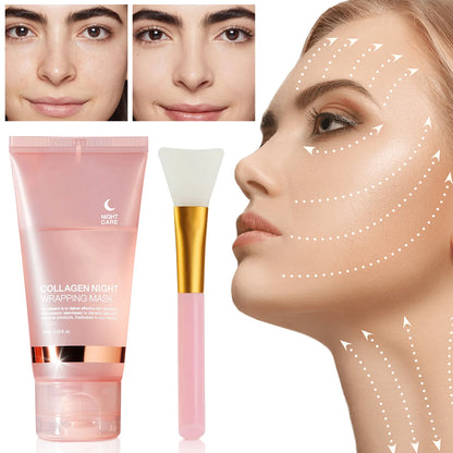 Collagen Overnight Wrapping Mask 75ml for 8H Intensive Repair, Anti-Aging & Firming Treatment with Intense Hydration