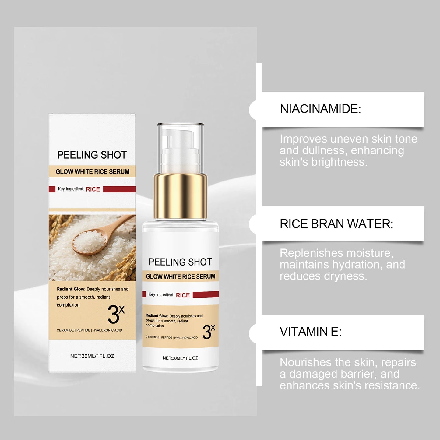 Peel Shot Glow Rice Serum Soft Exfoliating Face Dead Skin