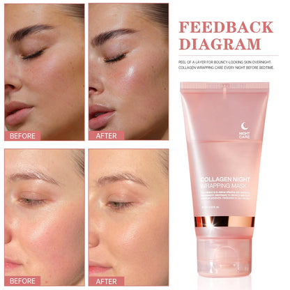 Collagen Overnight Wrapping Mask 75ml for 8H Intensive Repair, Anti-Aging & Firming Treatment with Intense Hydration