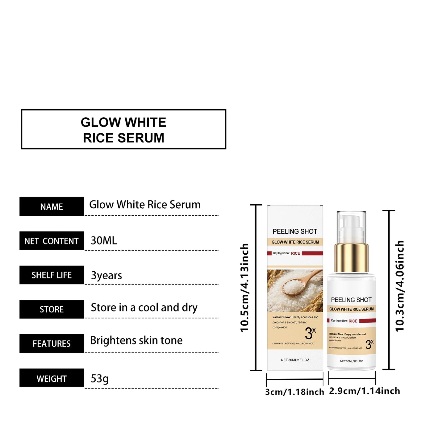 Peel Shot Glow Rice Serum Soft Exfoliating Face Dead Skin