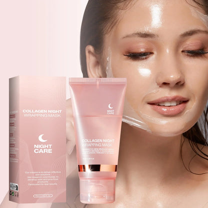 Collagen Overnight Wrapping Mask 75ml for 8H Intensive Repair, Anti-Aging & Firming Treatment with Intense Hydration