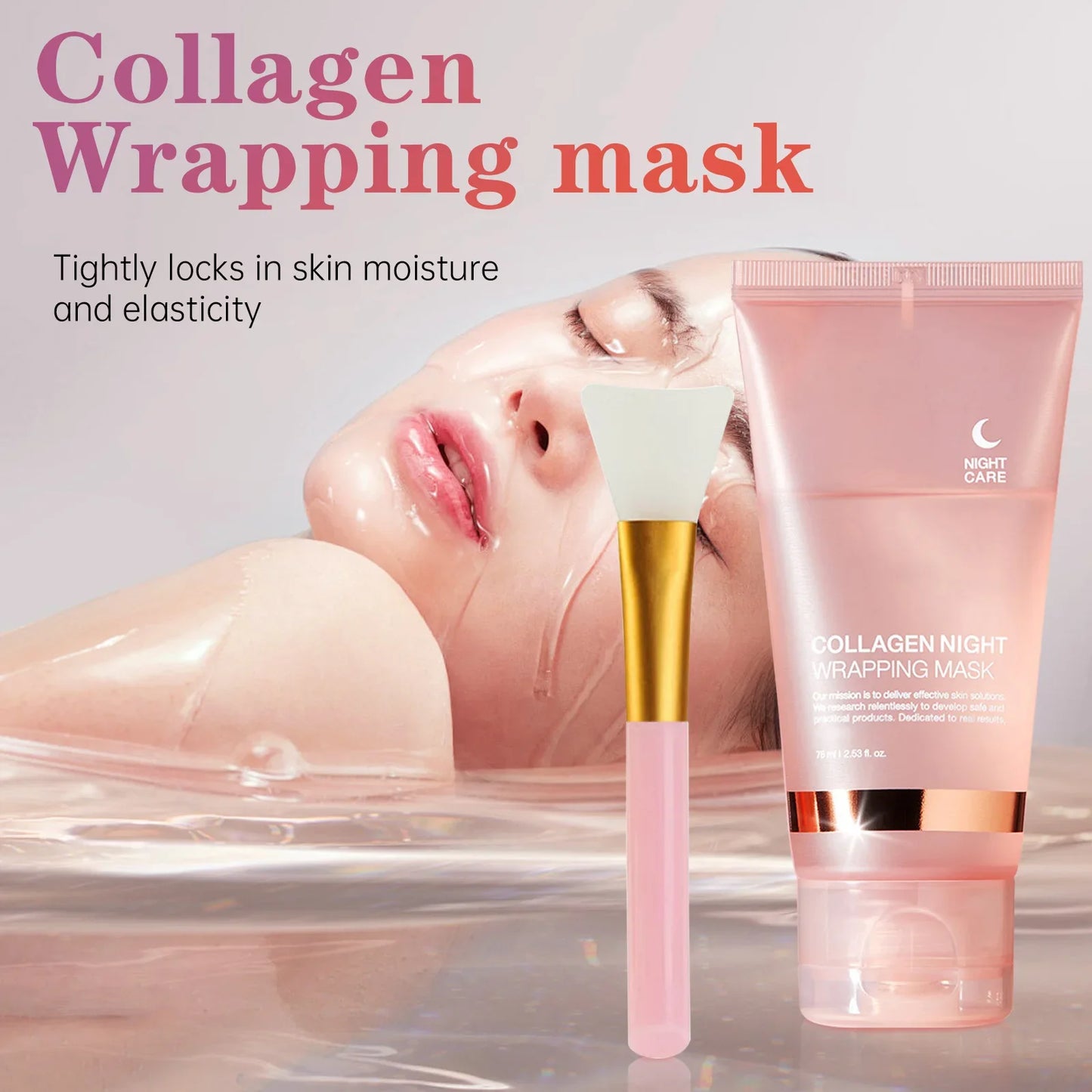 Collagen Overnight Wrapping Mask 75ml for 8H Intensive Repair, Anti-Aging & Firming Treatment with Intense Hydration