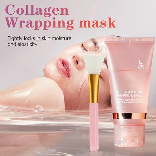 Collagen Overnight Wrapping Mask 75ml for 8H Intensive Repair, Anti-Aging & Firming Treatment with Intense Hydration
