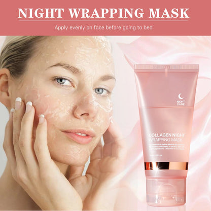 Collagen Overnight Wrapping Mask 75ml for 8H Intensive Repair, Anti-Aging & Firming Treatment with Intense Hydration