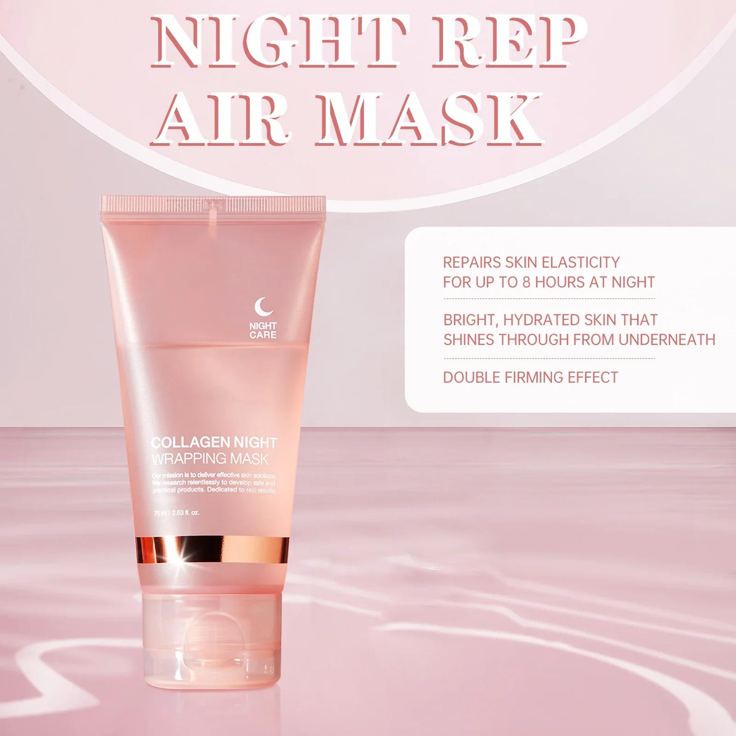Collagen Overnight Wrapping Mask 75ml for 8H Intensive Repair, Anti-Aging & Firming Treatment with Intense Hydration