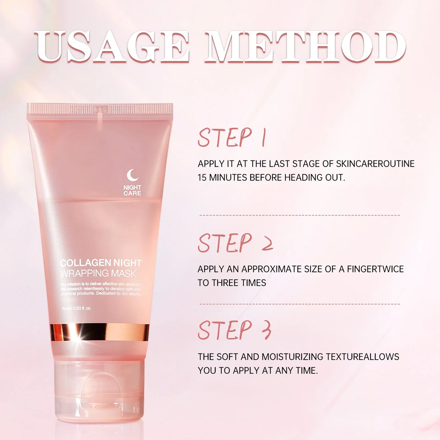 Collagen Overnight Wrapping Mask 75ml for 8H Intensive Repair, Anti-Aging & Firming Treatment with Intense Hydration